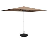 Parasol de jardin vidaXL avec pied, 200 x 300 cm, polyester, forme carrée, taupe