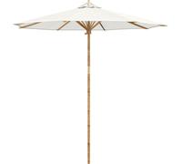 Parasol de jardin vidaXL, blanc crème, Ø 240 x 260 cm, en bambou