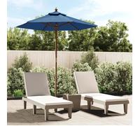 vidaXL Parasol avec mât en bois bleu azur 196x231 cm