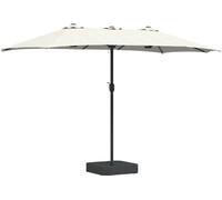 Parasol de jardin vidaXL couleur sable 385 x 209 x 244 cm en polyester et acier