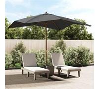 Parasol de jardin - VIDAXL - Mât en bois anthracite - 300x300x273 cm - Anti-UV et anti-décoloration Gris G