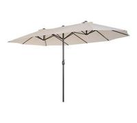 Outsunny Parasol de jardin exterieur parasol double 4,6L x 2,7l x 2,4H m ouverture fermeture manivelle acier polyester haute densitšŠ crššme