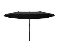 Parasol de jardin XXL parasol grande taille 4,6L x 2,7l x 2,4H m ouverture fermeture manivelle acier polyester haute densité noir Noir G