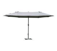 Parasol de jardin XXL parasol grande taille 4,6L x 2,7l x 2,4H m ouverture fermeture manivelle acier polyester haute densité gris Gris G