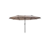 Parasol de jardin XXL parasol grande taille 4,6L x 2,7l x 2,4H m ouverture fermeture manivelle acier polyester haute densité marron