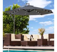 Parasol de luxe avec éclairage LED Parapluie 300 cm Parapluie de jardin Pavillon - anthracite