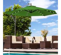 Parasol de luxe avec éclairage LED Parapluie 300 cm Parapluie de jardin Pavillon - vert