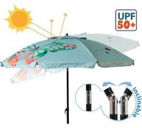 Parasol de marché kaki de 270 cm, indice UPF 50+, imperméable et résistant au vent, inclinable à 30°, stable pour la terrasse et le balcon