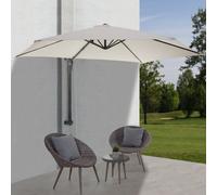 Parasol de mur Casoria, parasol déporté pour balcon ou terrasse, 3m inclinable ~ crème