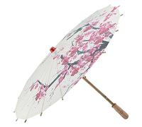 Parasol de Parapluie en Papier de 23 Pouces, Fleurs de Prunier Parapluie en Papier Chinois Japonais Pour la Décoration de Mariage, Accessoires de Photographie de Fête D'art, Décorations de Danse Class