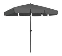 Parasol De Plage 200 X 125 Cm Polyester Anti-Uv Anthracite Helloshop26 02_0008373 Multicolore