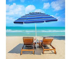 Parasol de Plage Anti UV Inclinable - GIANTEX - 2,2 M - Protection UV 50+ - Sac de Transport