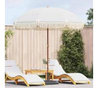 Parasol de Plage Chic Gris et Blanc 205x205x210 cm, ombrelle Polyester Anti-UV avec Inclinaison réglable, Cadre en Acier léger, Design Moderne pour terrasse et Jardin, Aucun