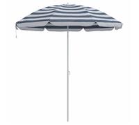 Parasol de plage - HELLOSHOP26 - 206x206x212 cm - Rond - Polyester - Bleu et blanc