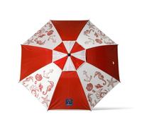 Parasol de plage octogonal - Atosa - 180 cm de diamètre - Rouge - UPF 50+ - Structure en aluminium - Tissu Oxford 210D