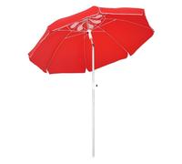 Parasol de plage - Outsunny - inclinable octogonal Ø 180 cm mât aluminium sac transport - polyester - rouge