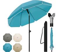 Parasol de plage résistant au vent avec foret d'ancrage - Parasol de plage protégeant des UV - Parasol pour créer de l'ombre à la plage - Parasol de vacances avec réglage anti-vent - Parasol de plage