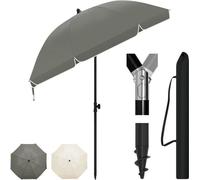 Parasol de plage résistant au vent avec mécanisme de rotation - Parasol de plage anti-UV - De l'ombre sur la plage - Parasol avec mécanisme de rotation - Journée à la plage - Vacances à la mer - Paras