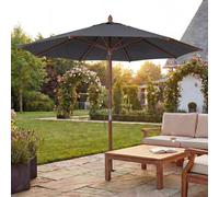 Parasol De Restaurant Hwc-C57b, Parasol De Jardin, Polyester/Bois 14 Kg, Rond Ø 3 M, Câble De Traction Résistant Aux Chocs Anthracite Gris