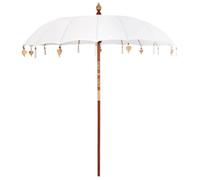 vidaXL Parasol balinais 220×220×260 cm Coton et bois massif Protection UV Crème