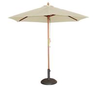 Bolero - Parasol rond à poulie pour terrasse et jardin, 3 m de diamètre, Couleur : Crème, Dimensions : 2,52 m (H) x 3 m (Ø), Socle vendu séparément (FS231) | CB516
