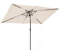 Parasol de terrasse - Parasol de jardin - 24 LED solaires - 2,9 x 2,5 m - Pour l'extérieur - Montage requis - Ivoire
