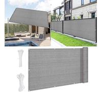 Parasol de terrasse - Pare-vent gris clair - Filet blanc en PEHD - 220 g/m² - 85 x 575 cm
