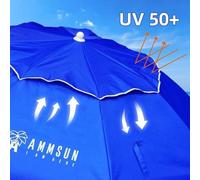 Parasol de voyage pliable de 18 m avec piquet, fonction d'inclinaison et aération – protection UV 50+ – se range dans une valise – parasol compact pour la terrasse, le jardin et la plage
