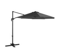 Parasol Décentré De Jardin Ombrelle De Terrasse Rotatif À 360° Diamètre 3 M Protection Salaire Upf 50+ Inclinaison Réglable Avec Manivelle D Ouverture Socle Gris Helloshop26 12_0001813 Multicolore