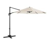 Parasol Décentré De Jardin Ombrelle De Terrasse Rotatif À 360° Diamètre 3 M Protection Salaire Upf 50+ Inclinaison Réglable Avec Manivelle D Ouverture Socle Beige Helloshop26 12_0001781 Multicolore