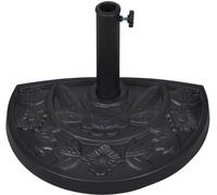 Parasol demi-rond - 9 kg - Résine et acier - Noir - Pour balcon et fixation murale - Avec adaptateurs 38/48 mm - Résistant au vent