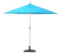Parasol Demi-Rond Balcon Terrasse Uv 50+ Polyester/Aluminium 3kg 270cm Turquoise Avec Pied 04_0003828