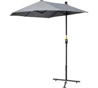 Parasol demi-rond - Parasol pour balcon - Pour se protéger du soleil en extérieur - Polyester imperméable - 200 x 200 cm - Gris foncé