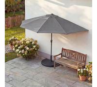 Parasol demi-rond Parla, demi-parasol balcon, UV 50+ polyester/alu 3kg ~ 270cm anthracite avec support