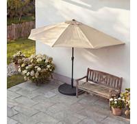 Parasol demi-rond Parla, demi-parasol balcon, UV 50+ polyester/alu 3kg ~ 270cm crème avec support