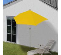 Parasol Demi-Rond Parla, Demi-Parasol Balcon, Uv 50+ Polyester/Alu 3kg 270cm Jaune Sans Support Jaune