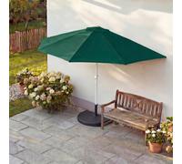 Parasol demi-rond Parla, demi-parasol balcon, UV 50+ polyester/alu 3kg ~ 270cm vert avec support