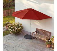 Parasol demi-rond Parla, demi-parasol balcon, UV 50+ polyester/alu 3kg ~ 300cm bordeaux avec support