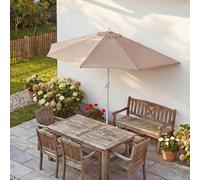 Parasol demi-rond Parla, demi-parasol balcon, UV 50+ polyester/alu 3kg ~ 300cm crème sans support