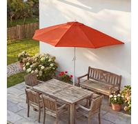 Parasol demi-rond Parla, demi-parasol balcon, UV 50+ polyester/alu 3kg ~ 300cm terracotta sans support