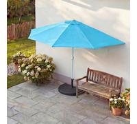Parasol demi-rond Parla, demi-parasol balcon, UV 50+ polyester/alu 3kg ~ 300cm turquoise avec support
