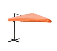 Parasol Déporté 3 X 3 M Diamètre 4,24 M Inclinable Orientable Avec Base Croisée Aluminium Polyester Terracotta 04_0011253