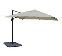 Parasol Déporté 3 X 4 M Ø Env. 5 M Polyester Crème-Gris Et Aluminium/Acier Inclinable Et Rotatif 360° Avec Pied Modulable 04_0010684 Multicolore