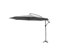 Parasol déporté Ø350cm - Hardelot - Coloris Gris. structure anthracite. manivelle anti-retour.