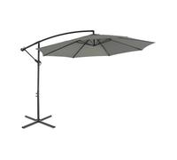 Parasol déporté Ø350cm - Hardelot - Coloris Kaki. structure anthracite. manivelle anti-retour. 8 baleines.