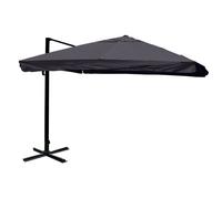 Parasol Déporté 3x3 M Diamètre 4,3 M Inclinable Orientable 360 Manivelle Sans Pied Aluminium Polyester Anthracite 04_0007974