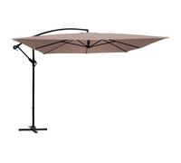 Parasol déporté 3x3m acier taupe Genova - Oviala