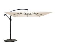 Parasol déporté 3x3m et 4 dalles à lestées blanc Genova - Oviala