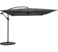 Parasol déporté 3x3m et 4 dalles à lestées gris - Oviala Genova