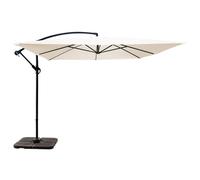 Parasol déporté 3x3m et 4 dalles à remplir acier blanc Genova - Oviala